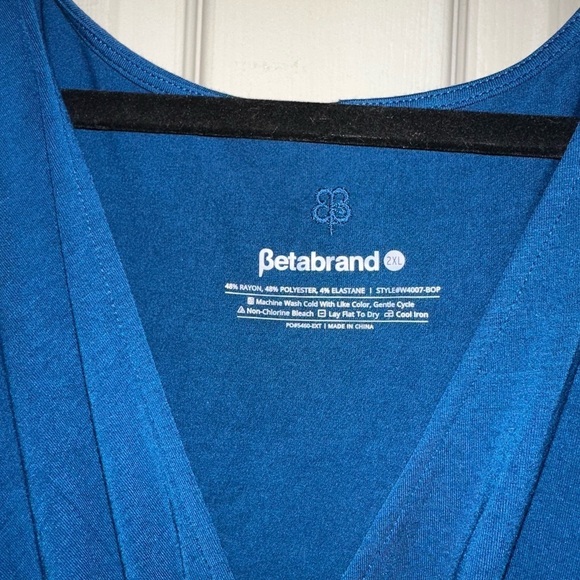 Betabrand Blue Ruched Faux Wrap Sheath Dress 2X  office dress with pockets - Picture 7 of 7